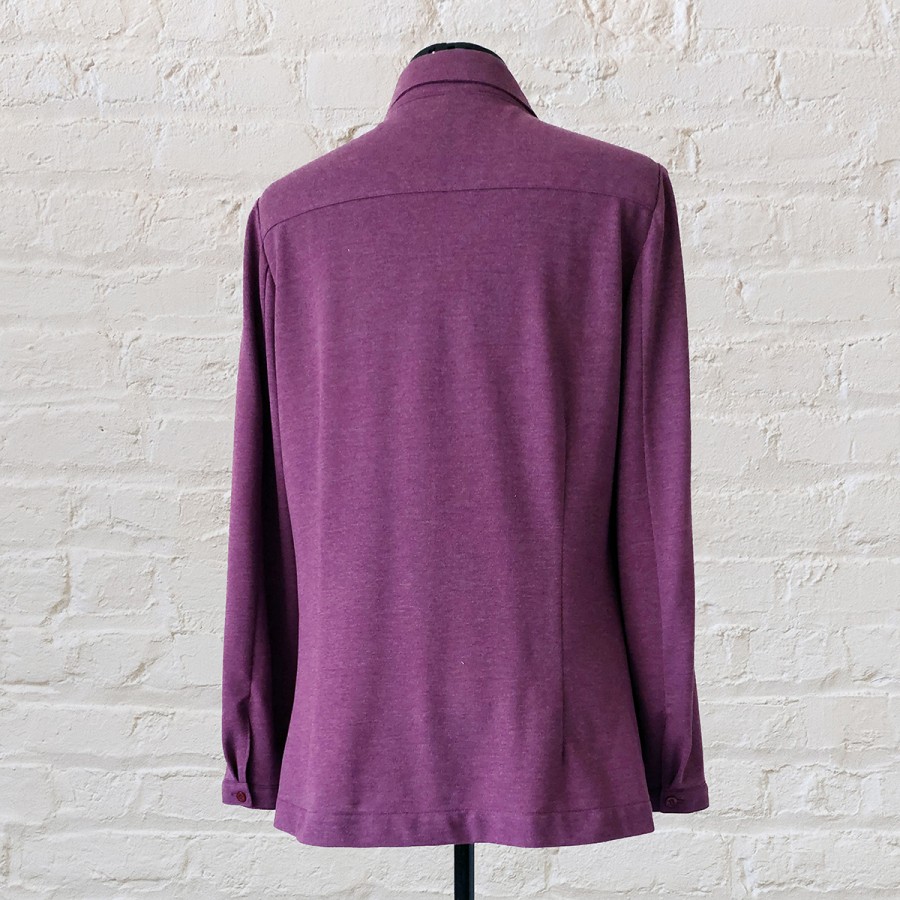 Violetiniai klasikinio stiliaus moteriški marškinukai